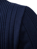 Long Sleeved Knitted Stripe Jacquard Polo Shirt & Slim Fit Tapered Trousers