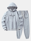 Paris Print Cotton Blend Hoodie & Jogger Pants