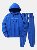 Paris Print Cotton Blend Hoodie & Jogger Pants