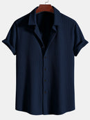 Muscle Fit Ribbed Button Up Shirt & Straight Leg Ribbed Pants