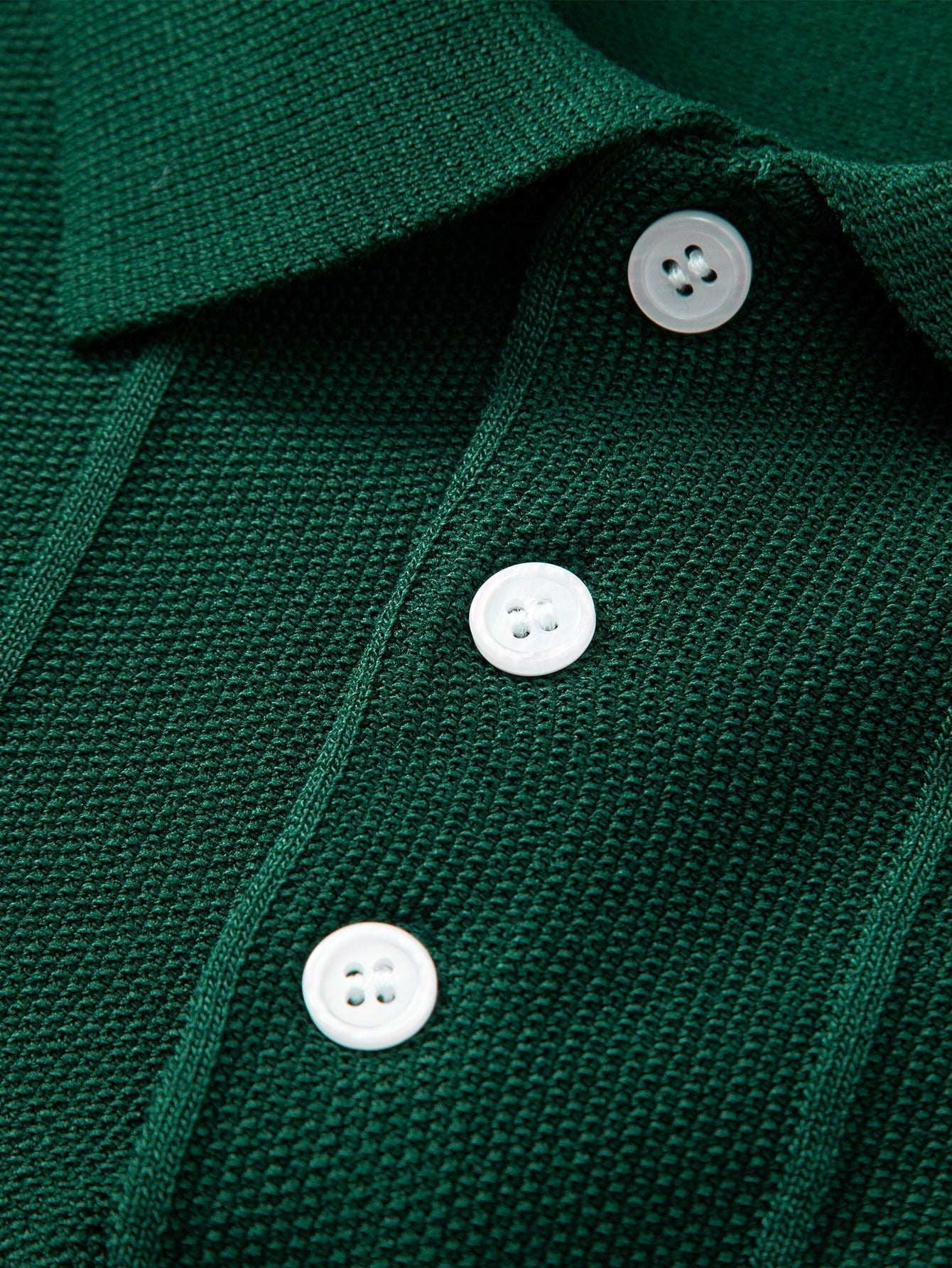 Stripe Jacquard Knit Polo Shirt & Straight Leg Ribbed Pants