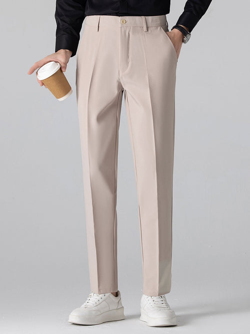 Long Sleeve Stripe Button Up Shirt & Slim Fit Tapered Trousers