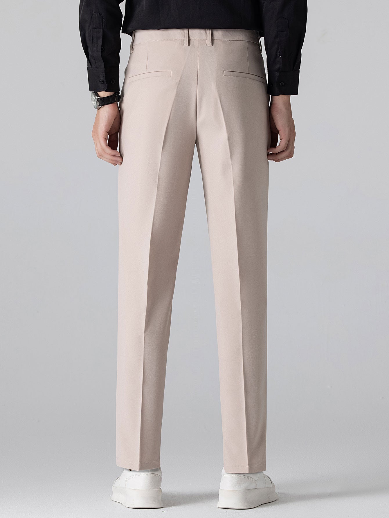 Long Sleeve Stripe Button Up Shirt & Slim Fit Tapered Trousers