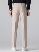 Long Sleeved Knitted Stripe Jacquard Polo Shirt & Slim Fit Tapered Trousers