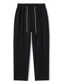 Relax Fit Long Sleeve 2 In 1 Waffle T-Shirt & Single Pleat Drawstring Straight Leg Pants