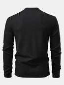 Long Sleeve Waffle Mock Neck T-Shirt & Drawstring Knitted Waffle Pants