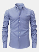 Long Sleeve Stripe Button Up Shirt & Slim Fit Tapered Trousers