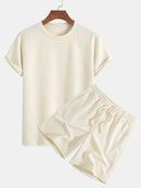 Striped Jacquard T-Shirt & Shorts Set