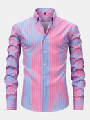 Long Sleeve Stripe Button Up Shirt & Slim Fit Tapered Trousers