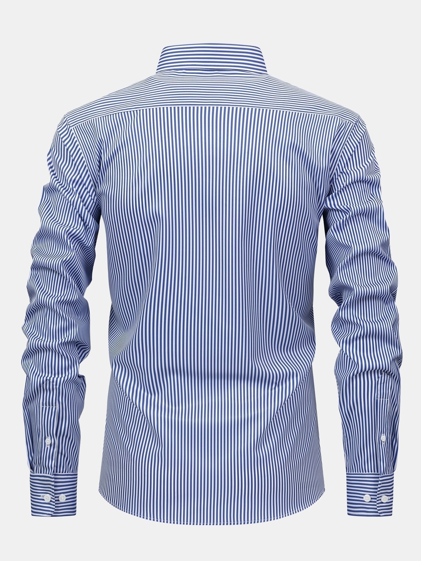 Long Sleeve Stripe Button Up Shirt & Slim Fit Tapered Trousers