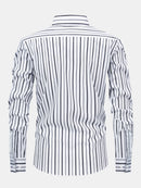 Long Sleeve Stripe Button Up Shirt & Slim Fit Tapered Trousers