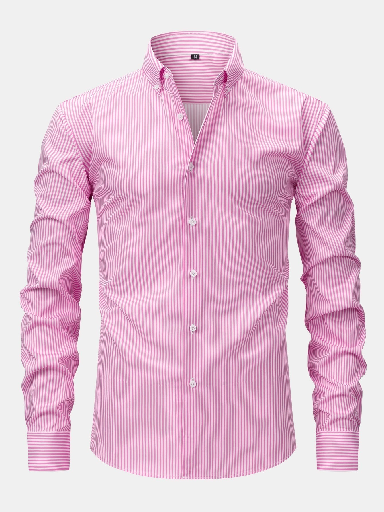 Long Sleeve Stripe Button Up Shirt & Slim Fit Tapered Trousers