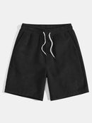 Monaco Slogan Print Drop Shoulder Oversize T-Shirt & Drawstring Corduroy Shorts