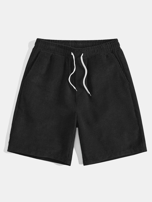 Monaco Slogan Print Drop Shoulder Oversize T-Shirt & Drawstring Corduroy Shorts