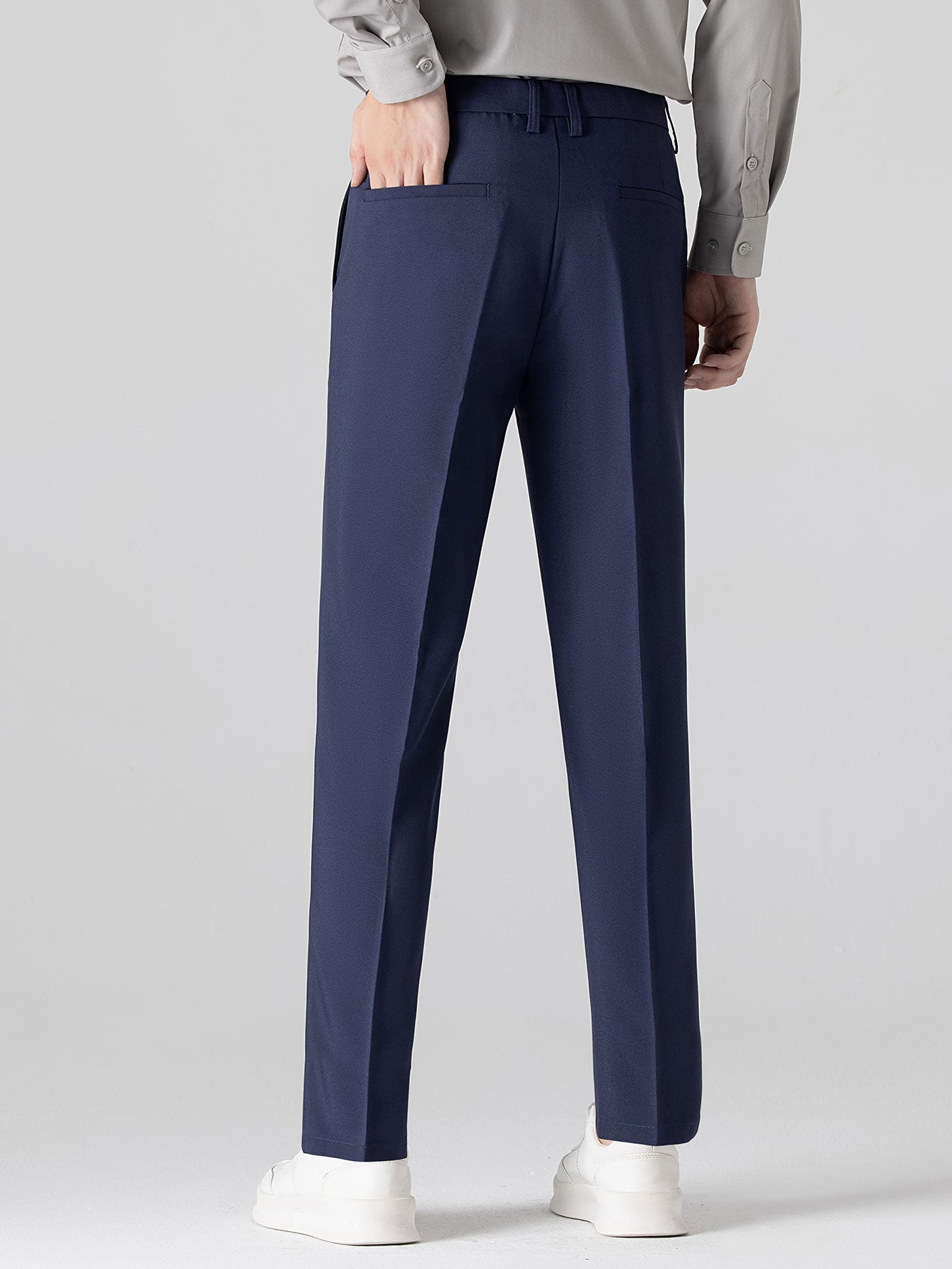 Long Sleeve Stripe Button Up Shirt & Slim Fit Tapered Trousers