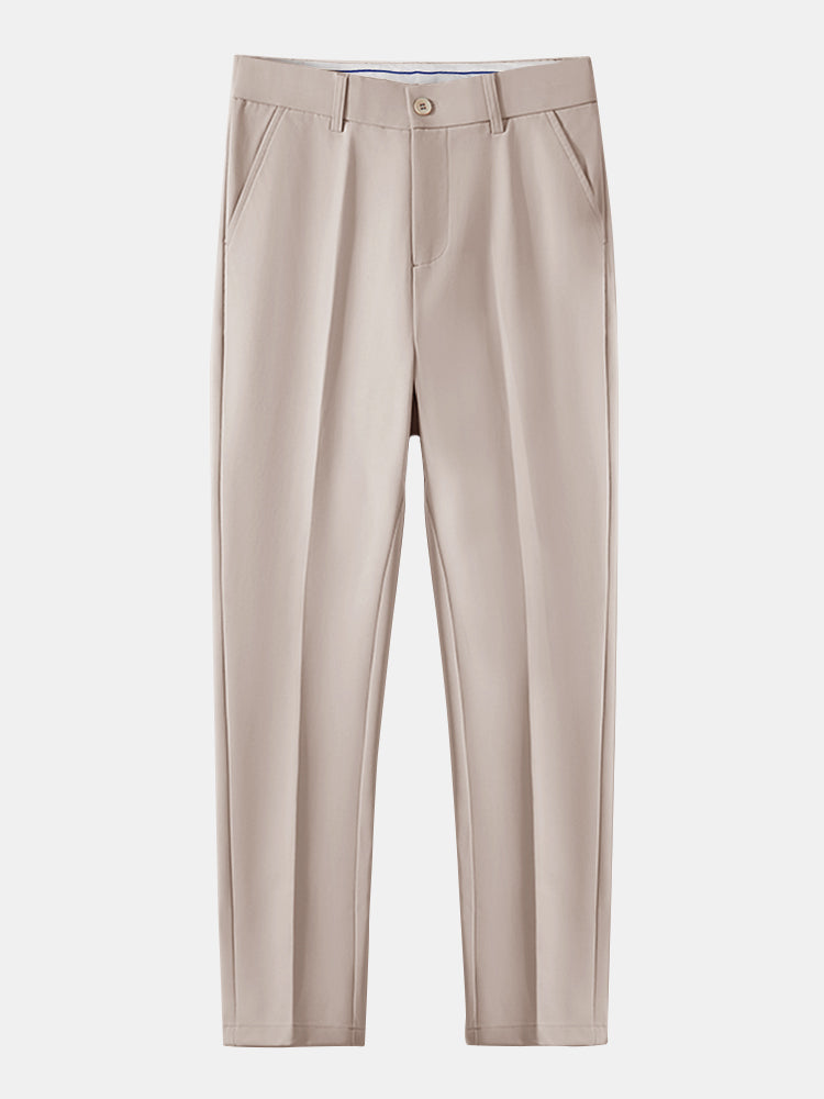 Long Sleeve Stripe Button Up Shirt & Slim Fit Tapered Trousers