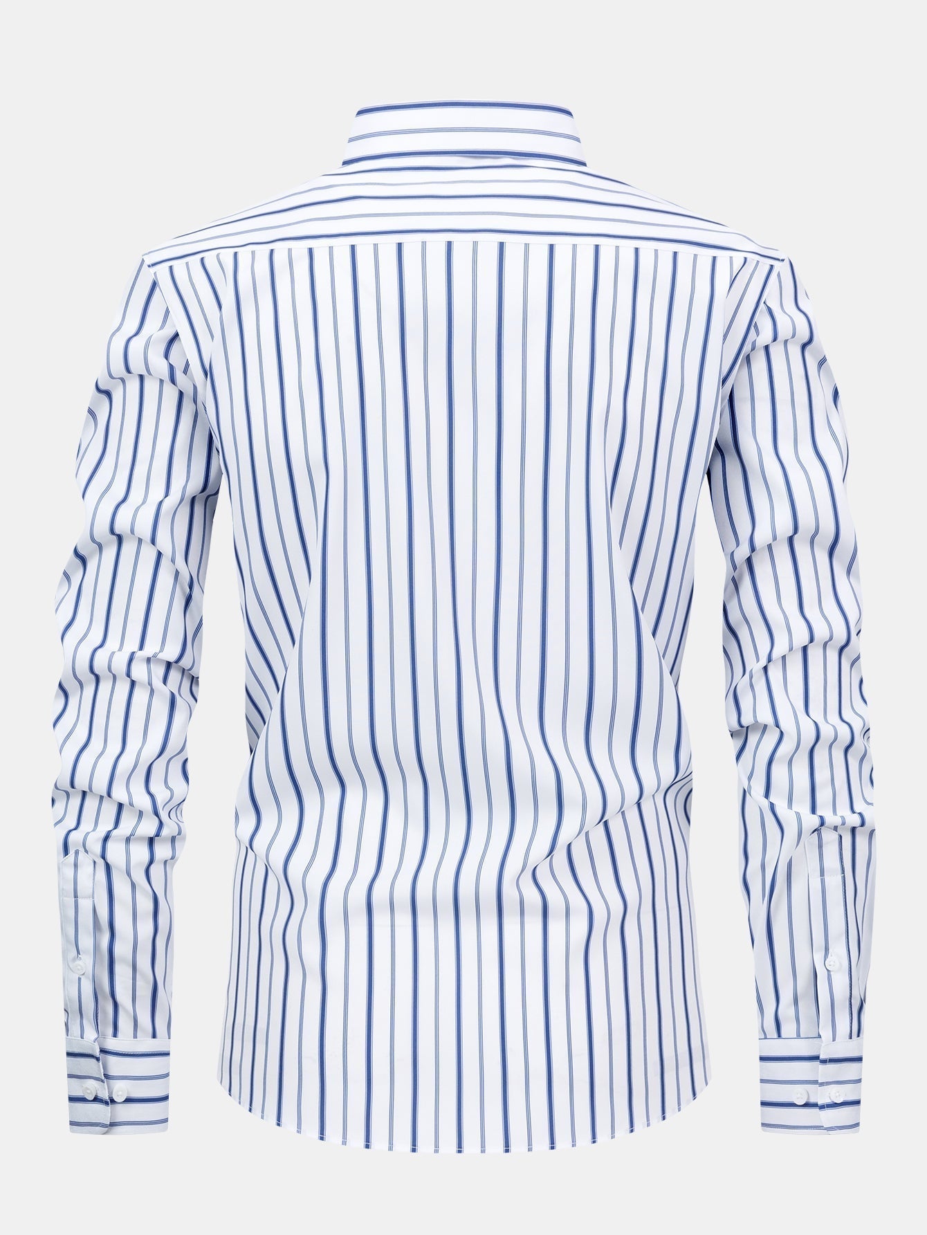 Long Sleeve Stripe Button Up Shirt & Slim Fit Tapered Trousers