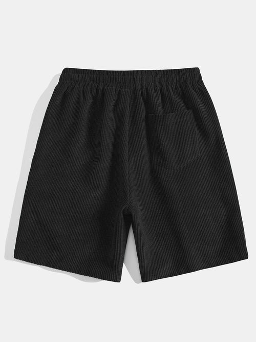 Monaco Slogan Print Drop Shoulder Oversize T-Shirt & Drawstring Corduroy Shorts