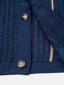 Stripe Crochet Button Up Shirt & Straight Leg Linen Pants