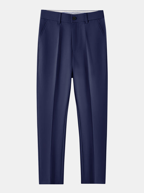 Textured Color Block Knit Polo & Slim Fit Tapered Trousers