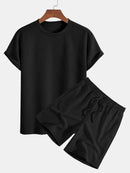 Striped Jacquard T-Shirt & Shorts Set