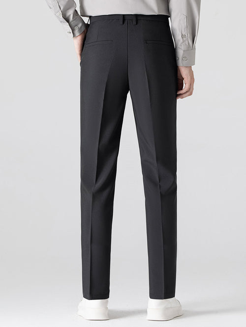 Textured Color Block Knit Polo & Slim Fit Tapered Trousers