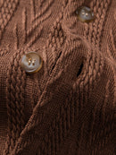 Texture Jacquard Cuban Shirt & Wrinkle Textured Straight Leg Pants