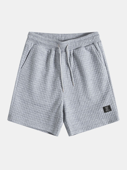 Waffle Sleeveless Hooded T-Shirt With Kangaroo Pocket & Shorts