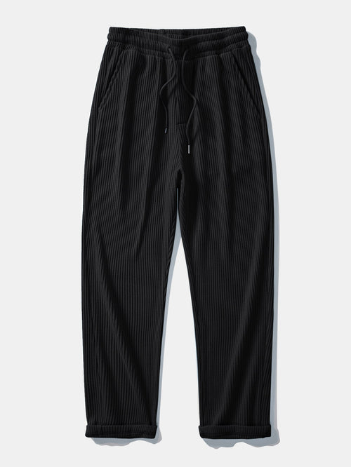 Long Sleeved Knitted Waffle Polo Shirt & Drawstring Knitted Waffle Pants