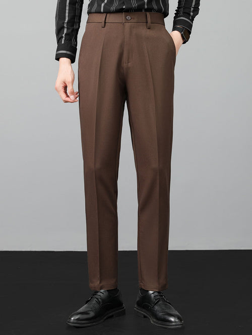 Stripe Geometric Jacquard Knitted Polo Shirt & Slim Fit Tapered Trousers