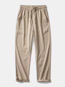 Texture Jacquard Cuban Shirt & Wrinkle Textured Straight Leg Pants