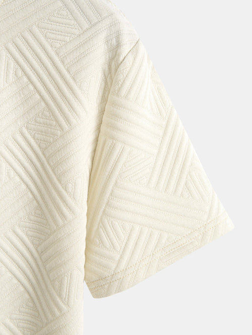 Striped Jacquard T-Shirt & Shorts Set