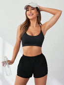 Faux Two-Piece Women's Anti-Exposure Yoga Shorts