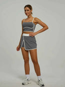Women's Sports Set: Padded Crop Top & Pocket Skort