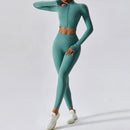 Workout Outfit ActiveWear 3 Pieces Workout Clothes Sports Bra High Waist Gym Leggings Long-Sleeved