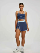 Women's Sports Set: Padded Crop Top & Pocket Skort