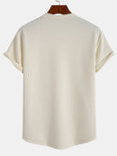 Short Sleeve Stripe Jacquard Arc Hem T-Shirt & Shorts