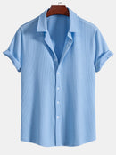 Muscle Fit Ribbed Button Up Shirt & Straight Leg Ribbed Pants
