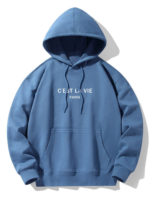 Paris Print Cotton Blend Hoodie & Jogger Pants