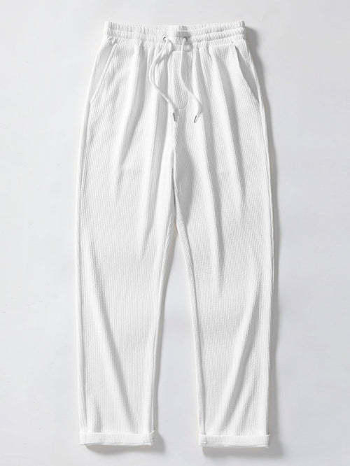 Muscle Fit Ribbed Button Up Shirt & Straight Leg Ribbed Pants