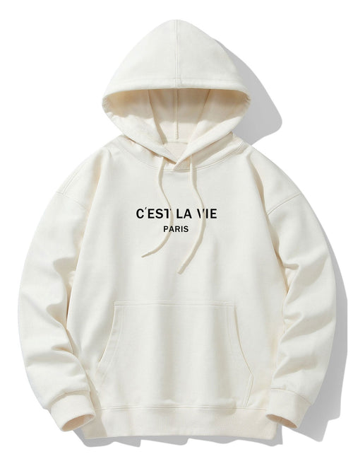 Paris Print Cotton Blend Hoodie & Jogger Pants